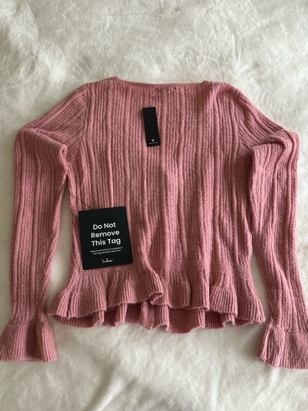 Lulus Pink Ribbed Women's Sweater Large NWT - Picture 6 of 7